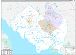 Vineland-Bridgeton Metro Area Wall Map Premium Style 2026